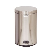 Rubbermaid Tretmülleimer mit Kunststoffeinsatz,  13, 2 Liter FGMST35SSPL,  Farbe: silber