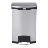 Rubbermaid Tretmülleimer Slim Jim Step-On,  Edelstahl 1901992,  Volumen: 50 Liter