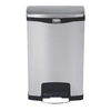 Rubbermaid Tretmülleimer Slim Jim Step-On,  Edelstahl 1901994,  Volumen: 50 Liter mit dualem Inneneimer