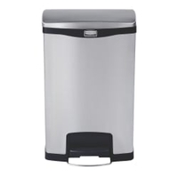 Rubbermaid Tretmülleimer Slim Jim Step-On,  Edelstahl 1901994,  Volumen: 50 Liter mit dualem Inneneimer