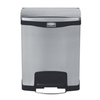 Rubbermaid Tretmülleimer Slim Jim Step-On,  Edelstahl,  30 Liter 1901987,  Farbe: schwarz mit dualem Inneneimer