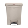 Rubbermaid Tretmülleimer Slim Jim Step-On,  Kunststoff,  30 Liter 1883456,  Farbe: beige