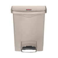 Rubbermaid Tretmülleimer Slim Jim Step-On,  Kunststoff,  30 Liter 1883456,  Farbe: beige