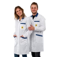 SafeGuard ESD Kittel Pro-Line,  weiß/ blau,  3/4 Länge DSWL42418,  1 Unisex Kittel,  Größe 3XL