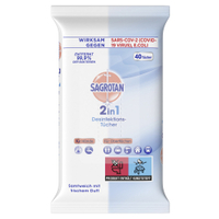SAGROTAN 2in1 Desinfektionstücher 3058240,  1 Packung = 40 Stück