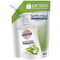 SAGROTAN Flüssigseife Nachfüller 3030167,  500 ml - Nachfüllbeutel,  Aloe Vera