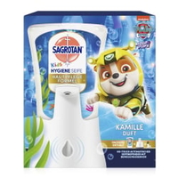 Sagrotan No-Touch Kids,  Hygieneseife,  Starter-Set,  Kamille 3280108,  1 Set = 1x Spender,  1x 250 ml Nachfüller