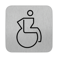 SanTRAL Hinweisschild Barrierefrei,  selbstklebend 1423194,  1 Stück - Edelstahl: Silber