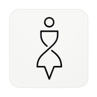 SanTRAL WC Schild Damen,  selbstklebend 1423202,  1 Stück - Farbe: Artic White