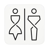 SanTRAL WC Schild Damen und Herren,  Artic White,  selbstklebend 1423198,  1 Stück