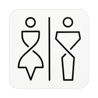 SanTRAL WC Schild Damen und Herren,  Artic White,  selbstklebend 1423198,  1 Stück