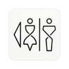 SanTRAL WC Schild Damen und Herren,  Artic White,  selbstklebend 1423199,  1 Stück,  Pfeil links