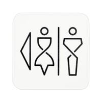 SanTRAL WC Schild Damen und Herren,  Artic White,  selbstklebend 1423199,  1 Stück,  Pfeil links