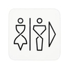 SanTRAL WC Schild Damen und Herren,  Artic White,  selbstklebend 1423200,  1 Stück,  Pfeil rechts