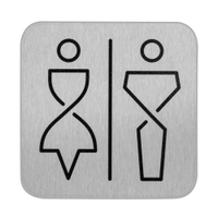 SanTRAL WC Schild Damen und Herren,  Edelstahl,  selbstklebend 1423186,  1 Stück