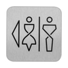 SanTRAL WC Schild Damen und Herren,  Edelstahl,  selbstklebend 1423187,  1 Stück,  Pfeil links