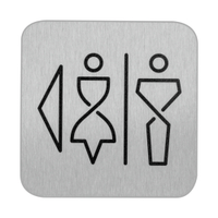 SanTRAL WC Schild Damen und Herren,  Edelstahl,  selbstklebend 1423187,  1 Stück,  Pfeil links