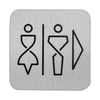SanTRAL WC Schild Damen und Herren,  Edelstahl,  selbstklebend 1423188,  1 Stück,  Pfeil rechts