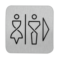 SanTRAL WC Schild Damen und Herren,  Edelstahl,  selbstklebend 1423188,  1 Stück,  Pfeil rechts