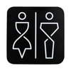 SanTRAL WC Schild Damen und Herren,  Mattschwarz,  selbstklebend 1423210,  1 Stück