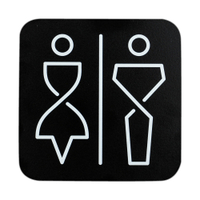 SanTRAL WC Schild Damen und Herren,  Mattschwarz,  selbstklebend 1423210,  1 Stück