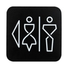 SanTRAL WC Schild Damen und Herren,  Mattschwarz,  selbstklebend 1423211,  1 Stück,  Pfeil links