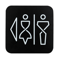 SanTRAL WC Schild Damen und Herren,  Mattschwarz,  selbstklebend 1423211,  1 Stück,  Pfeil links