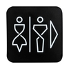 SanTRAL WC Schild Damen und Herren,  Mattschwarz,  selbstklebend 1423212,  1 Stück,  Pfeil rechts