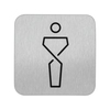 SanTRAL WC Schild Herren,  selbstklebend 1423189,  1 Stück - Edelstahl: Silber