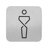 SanTRAL WC Schild Herren,  selbstklebend 1423189,  1 Stück - Edelstahl: Silber