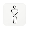 SanTRAL WC Schild Herren,  selbstklebend 1423201,  1 Stück - Farbe: Artic White