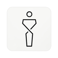 SanTRAL WC Schild Herren,  selbstklebend 1423201,  1 Stück - Farbe: Artic White