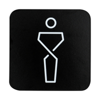 SanTRAL WC Schild Herren,  selbstklebend 1423213,  1 Stück - Farbe: Mattschwarz