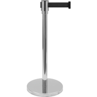 Saro Absperrpfosten AF 206,  integrierter Gurt 399-10085,  1 Absperrpfosten,  Farbe: silber