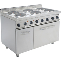 Saro Elektroherd mit Backofen E7/CUET6LE,  Edelstahl 423-1085,  1 Elektroherd mit Backofen