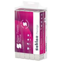 Satino Prestige Handtuchpapier,  W-Falz,  3-lagig,  PT2-kompatibel 277630,  1 Packung = 25 Bündel à 120 Blatt