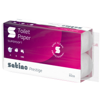 Satino prestige Toilettenpapier,  4-lagig,  hochweiß,  MT1 043030,  1 Paket = 9 Packungen x 8 Rollen à 150 Blatt