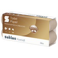 Satino PureSoft Toilettenpapier,  2-lagig,  MT1-kompatibel 066550,  1 Packung = 8 Rollen à 400 Blatt