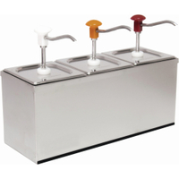 SCHNEIDER Druckknopf-Dosierspender inkl. 1/6 GN-Behälter 152412,  Abmessung: 505 x 200 x 350 mm,  3-fach,  3 x 3 x 3 l