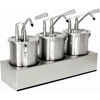 SCHNEIDER Hebel-Dosierspender aus Edelstahl,  3-fach 152402,  Fassungsvermögen: 3 x 5 l,  H 435 mm x Ø 180 mm