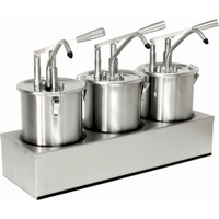 SCHNEIDER Hebel-Dosierspender aus Edelstahl,  3-fach 152402,  Fassungsvermögen: 3 x 5 l,  H 435 mm x Ø 180 mm