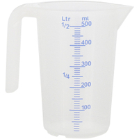 SCHNEIDER Messbecher mit offenem Griff,  transparent 206011,  Fassungsvermögen: 0, 5 Liter