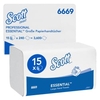 SCOTT Essential™ Handtuchpapier,  1-lagig,  31, 5 x 20 cm 6669,  1 Karton = 15 Packungen à 240 Tücher = 3600 Tücher