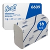 SCOTT Essential™ Papierhandtücher,  2-lagig,  18, 6 x 21, 2 cm 6609,  1 Karton = 16 Packungen à 220 Blatt = 3520 Blatt