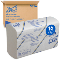 SCOTT SLIMFOLD Handtücher,  29, 5 x 19 cm 5856,  1 Karton = 16 x 110 Tücher,  weiß
