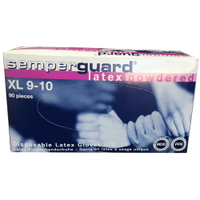 Semperguard Einmalhandschuhe,  Latex 3000001418,  1 Packung = 90 Stück,  Größe: XL