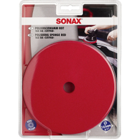 SONAX PolierSchwamm (hart) Ø 165 mm DA CutPad 04934410,  Farbe: rot