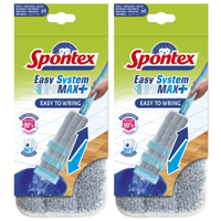 Spontex Easy Max+ Wischmop Mikrofaserbezüge,  waschbar bis 60 °C 19800150,  1 Packung = 2 Mikrofaserbezüge