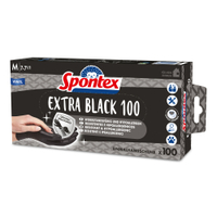 Spontex Extra Black Einmalhandschuhe,  Vinyl 12933017,  1 Packung = 100 Handschuhe,  Größe: 7 - 7, 5