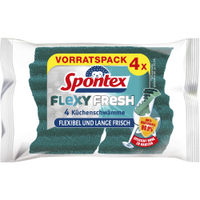 Spontex Flexy Fresh PU-Reinigungsschwamm,  kratzfrei,  4er-Pack 139470309,  1 Packung = 4 Schwämme